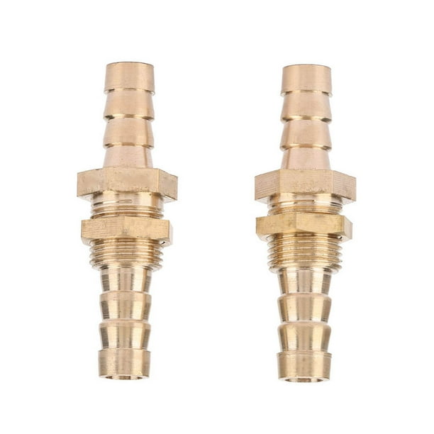 2 Piezas Conector De Montaje De Mamparo De Latón Con Púas Para Manguera Para Acoplamiento De Tuberías Máquina CNC Instrumento De Construcción De Inyección Para Tubos Adecuados