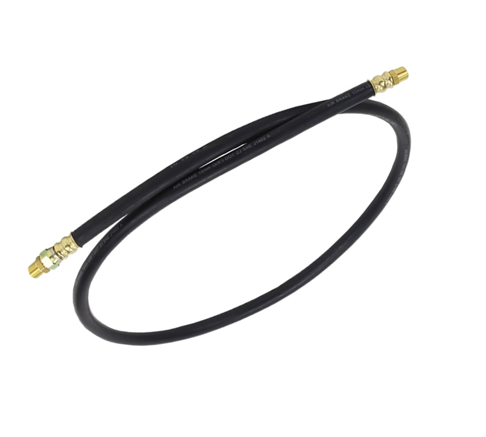 Air Brake Hose Assembly 72" x 3/8"-18 for Semi Trucks | 3/8" ID 3/8" NPT 225 PSI 1 Fixed 1 Swivel DOT FMVSS106 SAE J1402 | Replaces 16672 13-1413L 146072 16172-66 21135 453272 HE0672