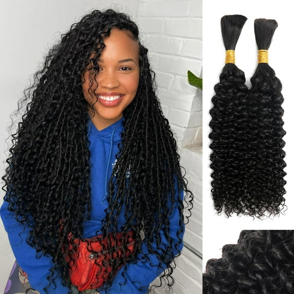 100 Percent Human Braiding Hair For Boho Braids Curly Human Hair Braiding Hair Full Bulk Human Hair For Braiding Wet Wavy 100g 2 Bundles No Weft Micro Braiding Hair Huma