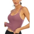 thumbnail image 6 of SHCKE Women Longline Sports Bra Cross Back Wirefree Removable Pads Bra Workout Running Camisole Crop Top, 6 of 6