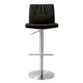thumbnail image 6 of Paddy Black Vegan Leather on Silver Adjustable Stool, 6 of 6