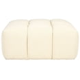 thumbnail image 4 of SAFAVIEH Couture Petryna Modern Boucle Tufted Cocktail Ottoman, Cream, 4 of 11