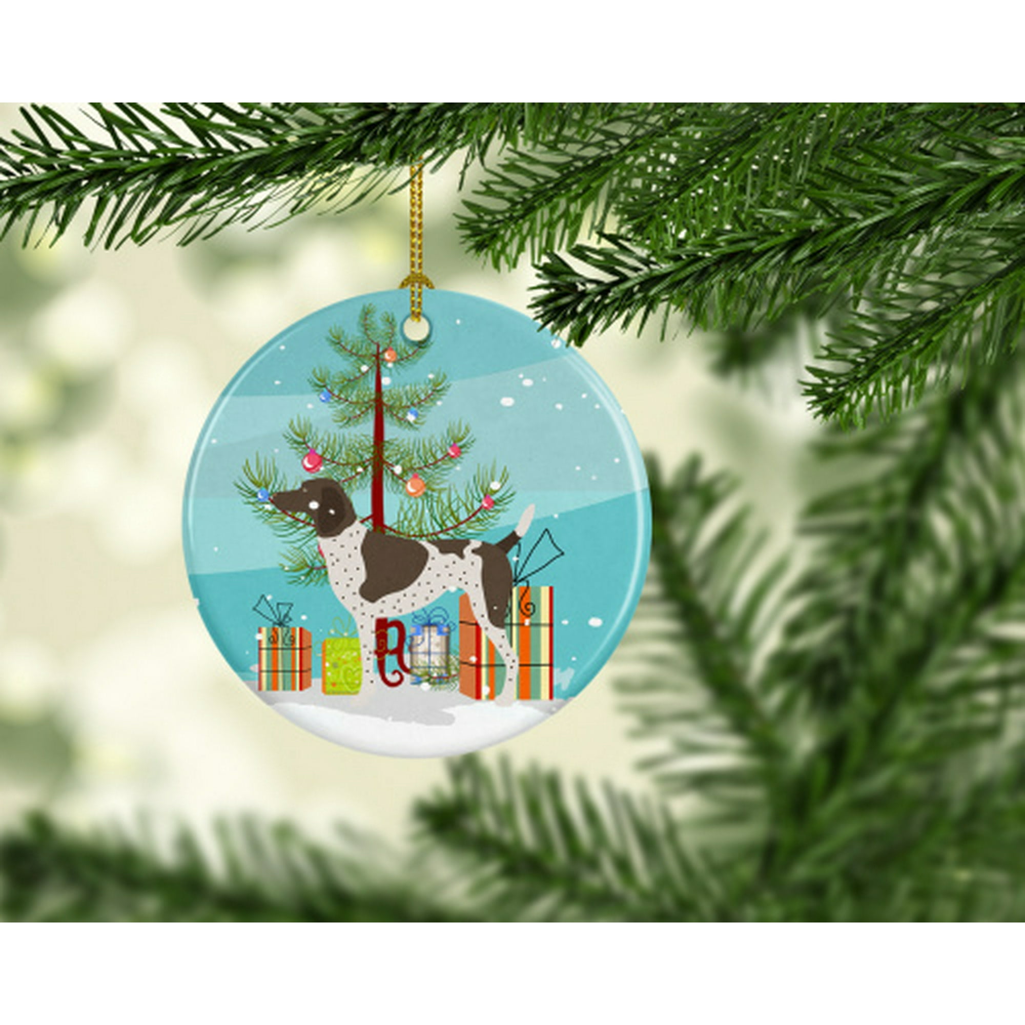 Carolines Treasures BB8445CO1 German Shorthaired Pointer Christmas Ceramic Ornament Walmart