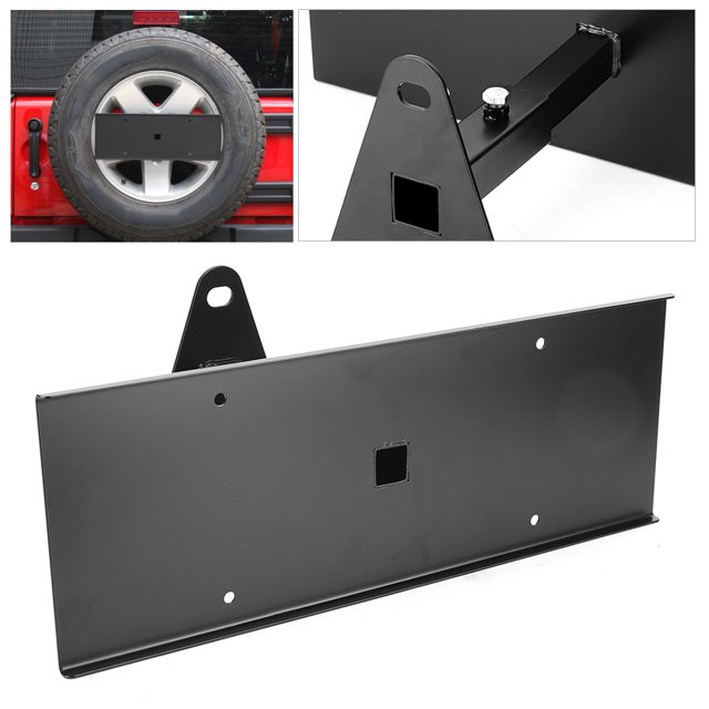 Cadre de Plaque d'Immatriculation Porte-Plaque d'Immatriculation Voiture Accessoire Extérieur Voiture Roue de Secours Arrière Support de Plaque d'Immatriculation Adapté pour JK 2007-2017