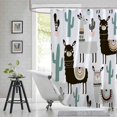 thumbnail image 3 of Extra Long 72"x84"Cute Alpaca Shower Curtain Set with Hooks,Funny Bathroom Curtain Kids Fabric Waterproof Bath Curtain Machine Washable, 3 of 6