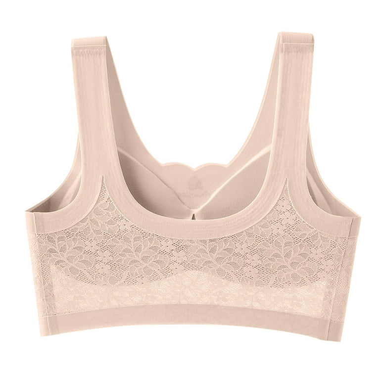 CAICJ98 Bras for Women Support Wireless Bra, Lace Bra with Stay-in-Place  Straps, Full-Coverage Wirefree Bra, Tagless for Everyday Wear,White