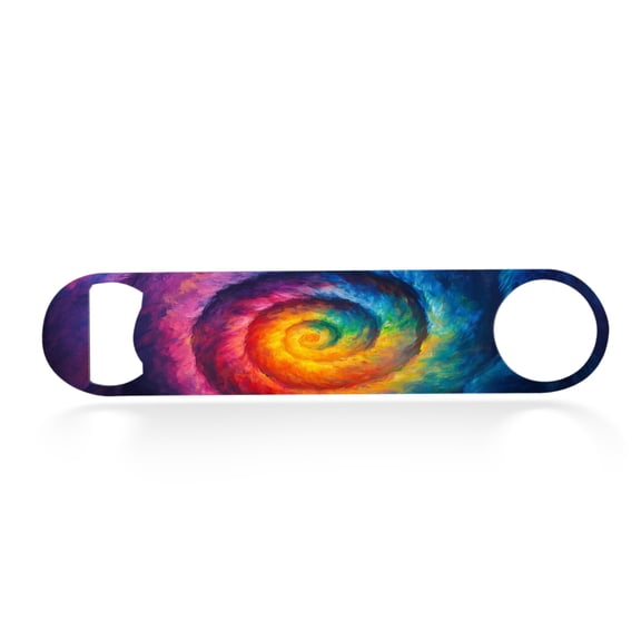 Flat Bottle Opener Heavy Duty Stainless Steel Bottle Opener Beer Flask Tools ​for Kitchen Bar Restaurant, 7 Inch - Gorgeous Color Spiral Masterpiece