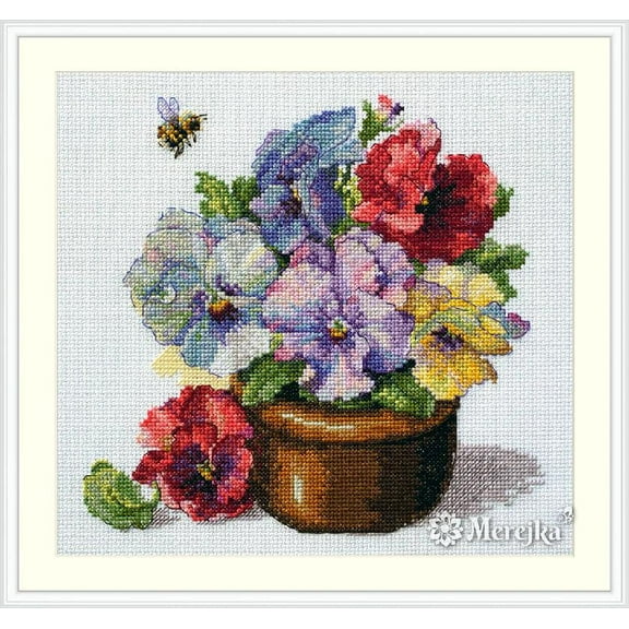 Spring Pansies K-215 Counted Cross-Stitch Kit
