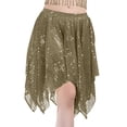 thumbnail image 2 of QATAINLAV Women's Belly Dance Skirts Bling Shiny Skirt Stretch Skirt Dance Costume High Waist Elastic Waist Party Skirts Brown, 2 of 4
