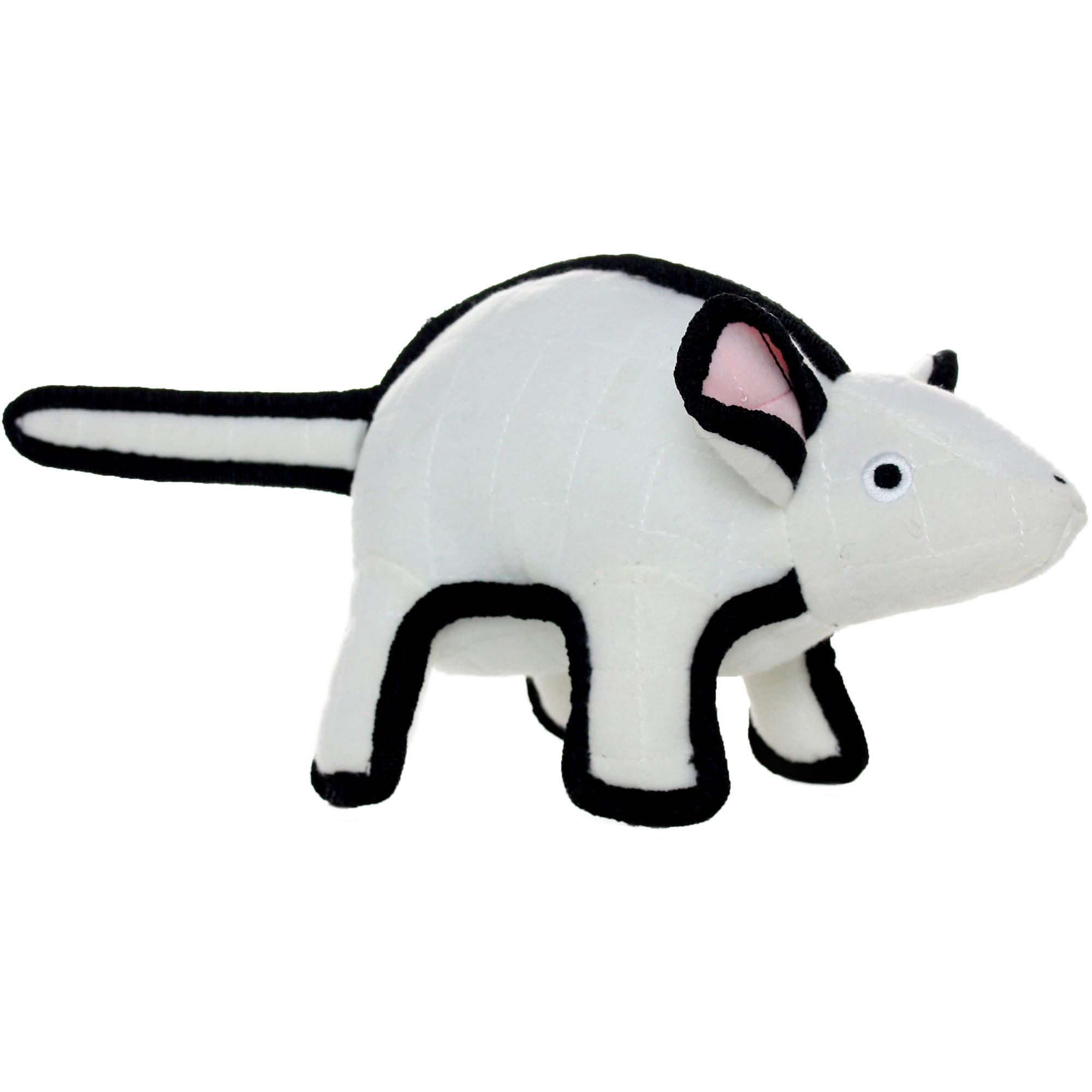 Tuffy Barnyard Durable Mouse Dog Toy, White, Multicolor