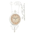 thumbnail image 2 of Reloj de pared de doble cara, silencioso, funciona con pilas, rotación de 360 ​​grados, fácil de leer. Blanco, 2 of 9