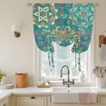 thumbnail image 2 of Tie Up Curtains for Windows Turquoise Turkish Pattern Valance Adjustable Balloon Curtain Vintage Abstract Flower Tie Up Shades for Kitchen Living Room Bedroom Privacy Curtain Drape 34x45 Inch, 2 of 9