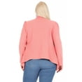 thumbnail image 4 of Women's Plus Size Solid Long Sleeve Waist Length Open Front Office Blazer Jacket, 4 of 7