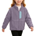 thumbnail image 4 of Mifsaly Boys Girls Fleece Jacket Zip Up Stand Collar Warm Winter Coats Kids Fall Winter Outdoor Everyday Outerwear with Pockets, 4 of 9