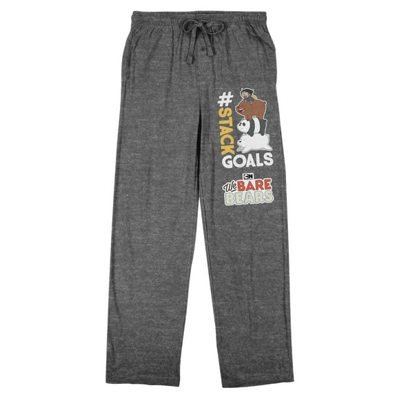 We Bare Bears Stack Goals Men's Graphite Heather Sleep Pajama Pants-3XL