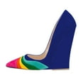 thumbnail image 2 of FSJ Women Formal Wedges High Heel Slip On Pumps Pointed Closed Toe Wedding Party Evening Dress Office Shoes Size 12 Rainbow, 2 of 3