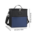 thumbnail image 3 of Bolsa de almuerzo grande aislada con asa, tela Oxford impermeable, bolsa térmica espaciosa para trabajo, picnic, viajes, compras y paquetes de hielo., 3 of 6