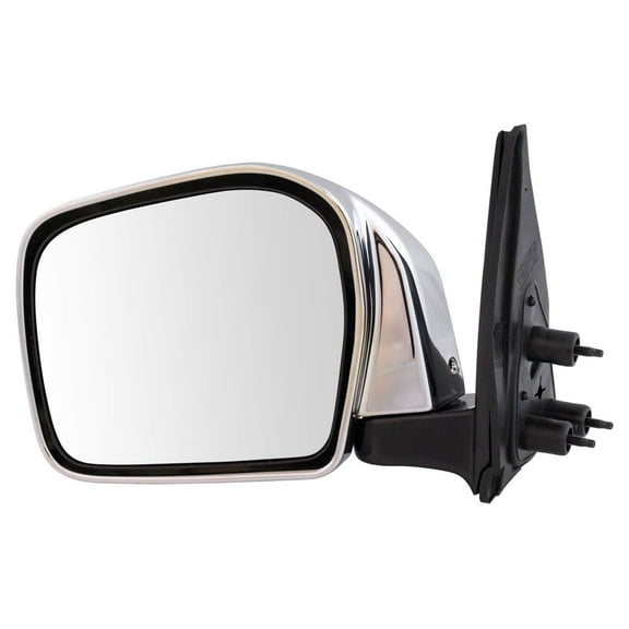 TRQ Mirror Manual Chrome Smooth Black LH for 01-04 Toyota Tacoma MRA06932