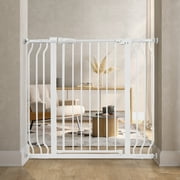 GIANNA Easy WalkThru Safety Gate for Doorways and Stairways, Fits 29.1 - 43.3 Inch Openings, With Auto-Close/Hold-Open Features, 30-inch Tall, White