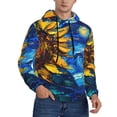 thumbnail image 2 of Naloa Sunflower Starry Night Vibes Men's Casual Hooded Collar Drawstring Hoodies Pullover Sweatshirts Casual Long Sleeve Shirts-3X-Large, 2 of 7