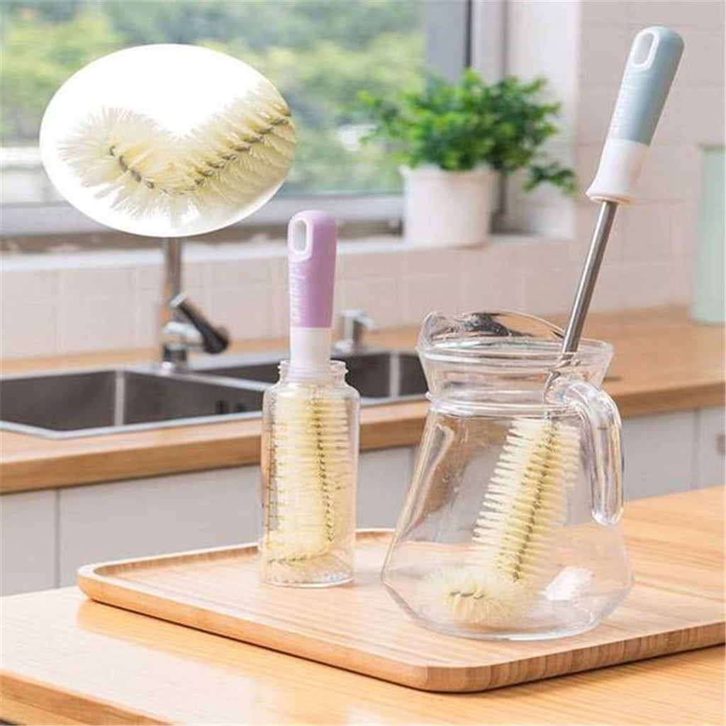 WNG Long Cleaning Brush Foam Bottle Decanter Glass Bar Kitchen Cleaner