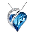 thumbnail image 3 of Collar con colgante de corazón de amor, cadena para el cuello, regalos de cumpleaños y vacaciones para esposa Azul, 3 of 8