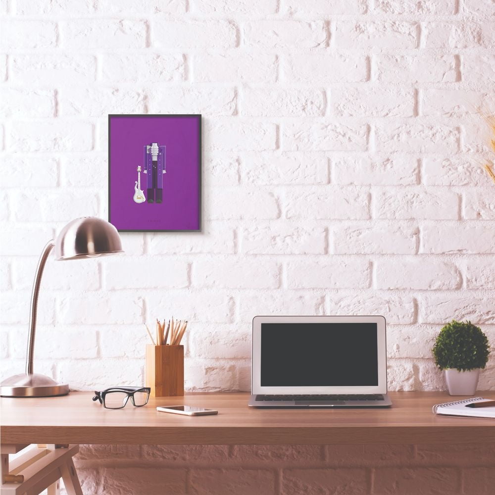 Stupell Industries Prince Famous People Characters Fashion Design Framed Wall Art by Fred Birchal