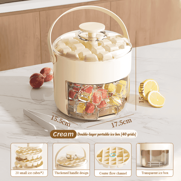 SYKIXIB 2-Pack Ice Cube Trays with Lids & Storage Bin - Easy Release Silicone Mold for Freezer, Perfect for Whiskey, Cocktails, Coffee & Drinks