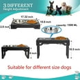 thumbnail image 5 of Sunmeyke Stainless Steel Elevated Dog Bowls Stand(up to 20.3''), Adjustable Raised Dog Bowl for Medium, Large Sized Dogs, with 1 4L Perfect Dog Food Bowls, 5 Neater Heights, 5 of 9