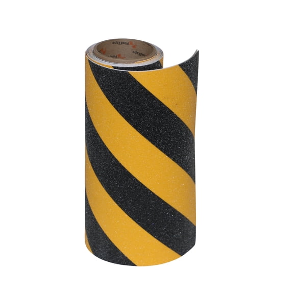 FindTape AST-35 Premium Anti-Slip Non-Skid Tape [Hazard Stripe, 60 grit]: 12 in. x 10 ft. (Yellow and Black Stripes)