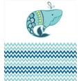 thumbnail image 3 of Whale Duvet Cover Set, Big Ornamental Tailed Design Whale with Zig Zag Pattern Ocean Wave Art Print, Decorative 2 Piece Bedding Set with 1 Pillow Shams, Twin Size, Blue and White, by Ambesonne, 3 of 3