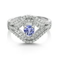 thumbnail image 3 of Gem Stone King 925 Sterling Silver Blue Tanzanite Ring for Women (1.21 Cttw, Round Cut 4.5MM, Gemstone Birthstone, Available in Size 5, 6, 7, 8, 9), 3 of 3