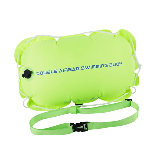 Flotación de boya de natación para de aguas abiertas Boya de natación inflable Entrenamiento de plegable con cinturón de cintura para pescar verde