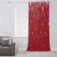 thumbnail image 3 of Red Christmas Snowflake Semi Sheer Curtains Drapes for Living Room, Bedroom, French Doors Window 96 Inches Long, Winter Snowflake Xmas Rod Pocket Chiffon Curtain Drapery Voile Draperies Panel, 3 of 6