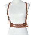 thumbnail image 5 of Clearance! Baberdicy Women Corset Belt Wide Leather Waist Belt for Daily Punk Dresses Chest Elastic Waistband Brown, 5 of 5