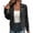 Black #6, variant on KDDYLITQ Women's Coats Long Sleeve Lapel Collar Textured Slim Fit Fall Outerwear Asymmetrical Zip Jacquard Casual Athletic Lightweight Business Coats with Pockets Khaki M