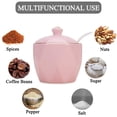 thumbnail image 3 of Dispenser Salt Container Ceramic Sugar Bowl with Lid and Spoon for Home and Kitchen for Simple kitchen supplies salt pot pond pot MSG pot seasoning pot ceramic, 3 of 9