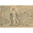 thumbnail image 2 of Crispijn van den Broeck 18x13 Black Ornate Wood Framed Double Matted Museum Art Print Titled - Creation of the Animals (1575), 2 of 5