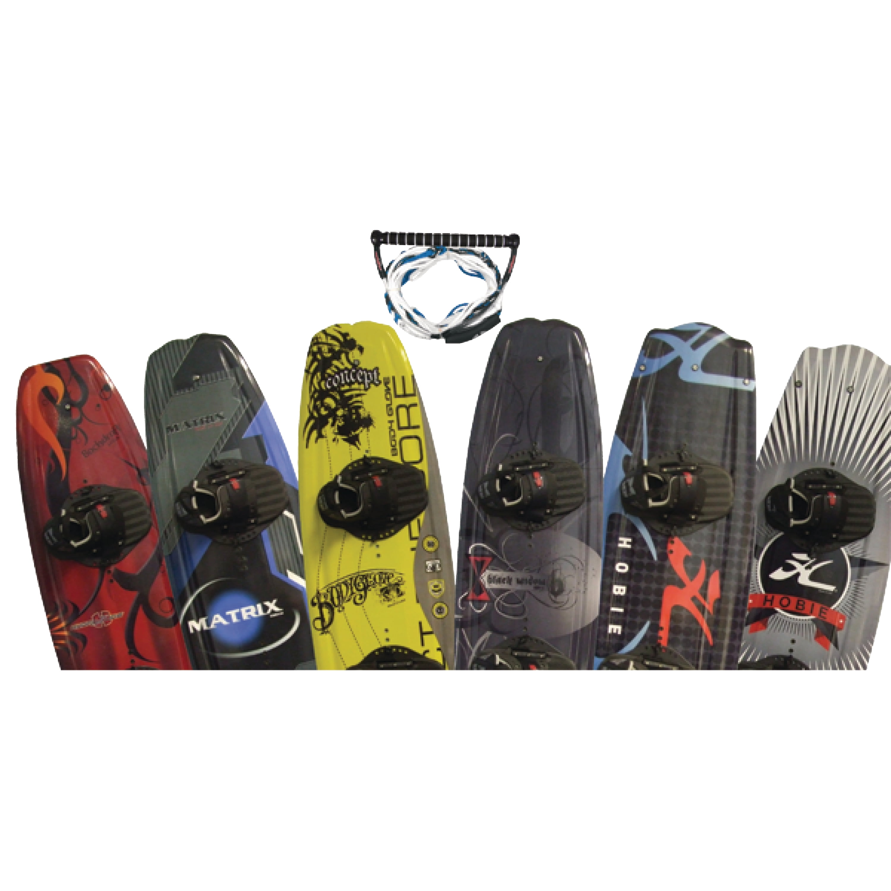 Hydroslide WB100P Wakeboard Package with Rope, Assorted Colors by Nash Sports