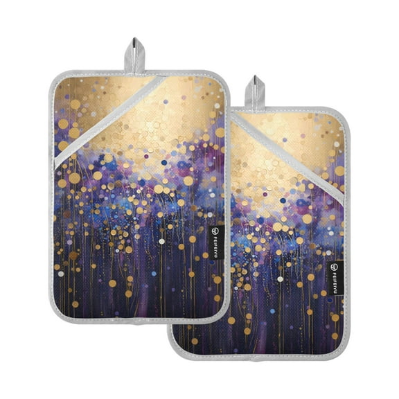 ALAZA Abstract Polka Dots Pot Holders Set of 2 Heat Resistant Kitchen Oven Mitts