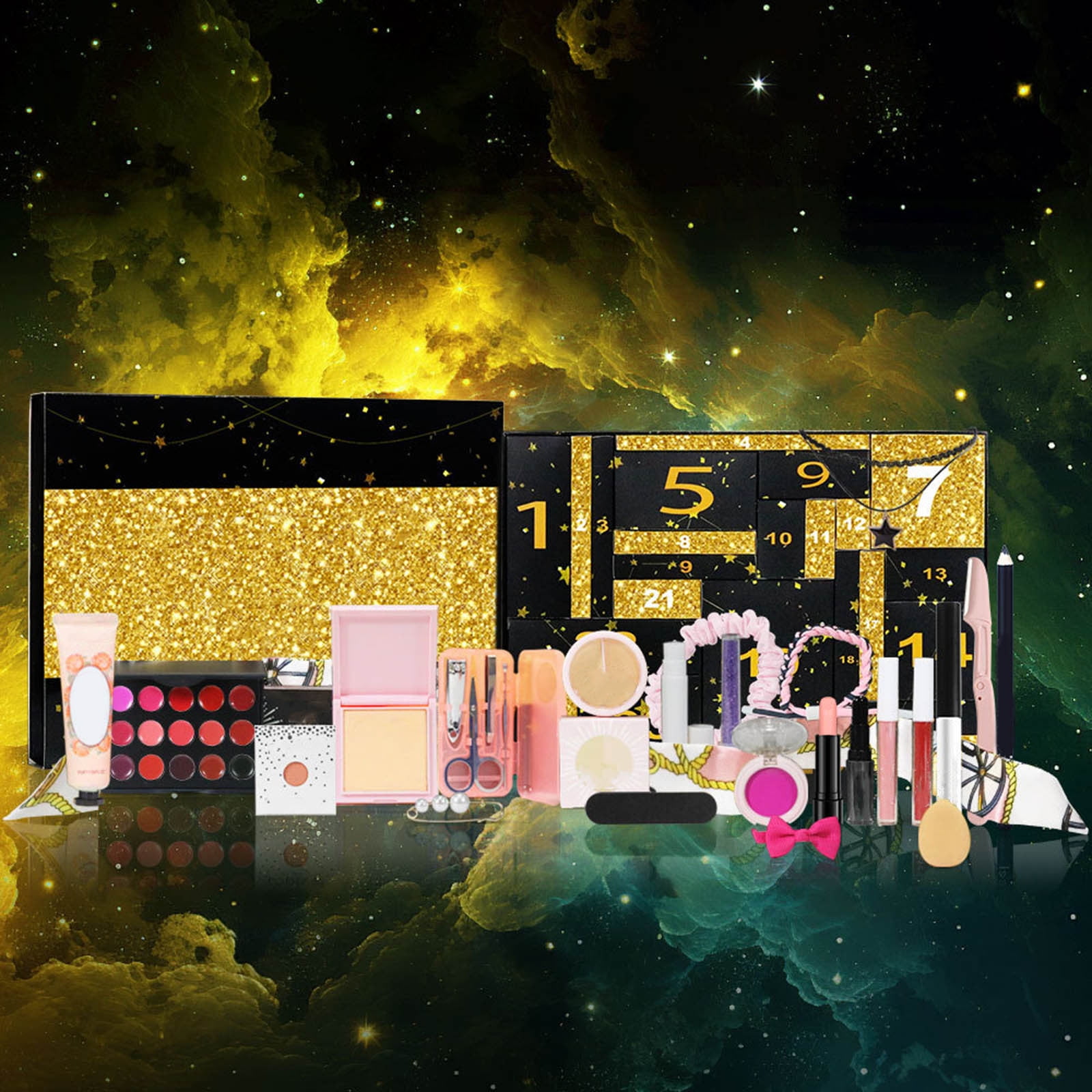 Tkrady Makeup Advent Calendar 2024, Cosmetic Surprises Make Up Gift Kit for Women Full Kit, 24 Days of Christmas Countdown Calendar Gifts Set Beauty Box, Cruelty Free, Holiday Gifting
