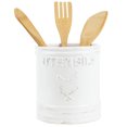 thumbnail image 3 of Home Basics Rustic Ceramic Rooster Kitchen Utensil Crock, 6x6.75 Inches, White, 3 of 5