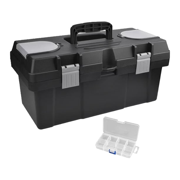 Caja de herramientas portátil, contenedor de almacenamiento, herramientas manuales, portador industrial, estuche rígido de viaje Bandeja de 405 x 195 x 185 cm