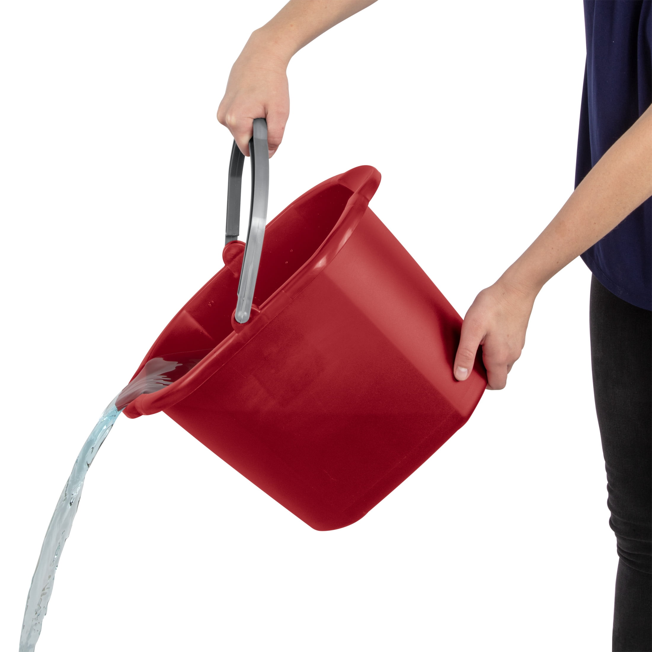 Sterilite 16 Quart Dual Spout Pail, Multi-Purpose Bucket, Durable Design with Comfort Carry Handle