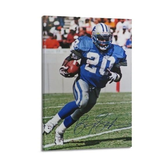 American Football Barry Sanders Poster Poster Album Cover Posters for Bedroom Wall Art Canvas Posters Music Album Cover Poster