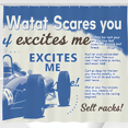 thumbnail image 1 of Vintage Racing Car Shower Curtain - "What Scares You Excites Me" - Retro Design for Thrill-Seekers, 1 of 4