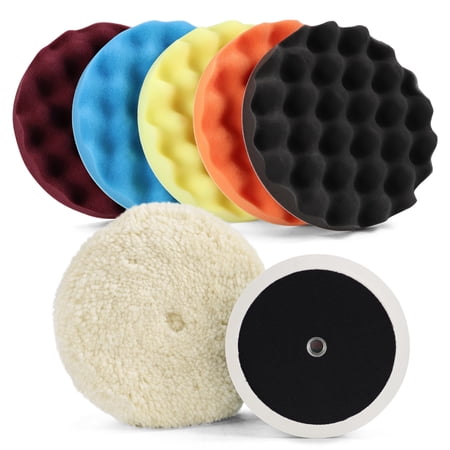 ABN 8in Drill Attachment Pads for Waxing and Buffing - 5pc Exterior Detail Kit