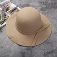 thumbnail image 2 of Toddler Baby Girls Kids Vintage Wide Brim Floppy Hat Wool Felt Bow Beach Sun Protect Caps Hat Princess Party Hat, 2 of 6