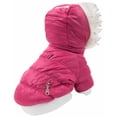 thumbnail image 4 of Pet Life Metallic Dog Parka with Removable Hood in Pink, 4 of 9