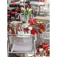 thumbnail image 4 of Outdoor Tablecloth with Umbrella Hole and Zipper, Red Snowman Christmas Round Table Cloth 54 Inch Waterproof Tablecloth, Xmas Snowflake Botanical Picnic Table Cover for Patio Camping, 4 of 7